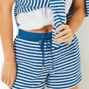 NEW Lilly Pulitzer Peppi Shorts Barton Blue St Tropez stripe Large